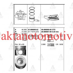 PİSTON SEGMANLI TRAFIC III 1.6DCI 050 80mm PİSTON SEGMANLI TRAFIC III 1.6DCI 050 80mm